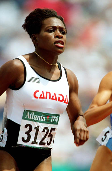 Canada's Ladonna Antoine competes in an athletics event at the 1996 Olympic games in Atlanta. (CP PHOTO/ COA/Claus Andersen)