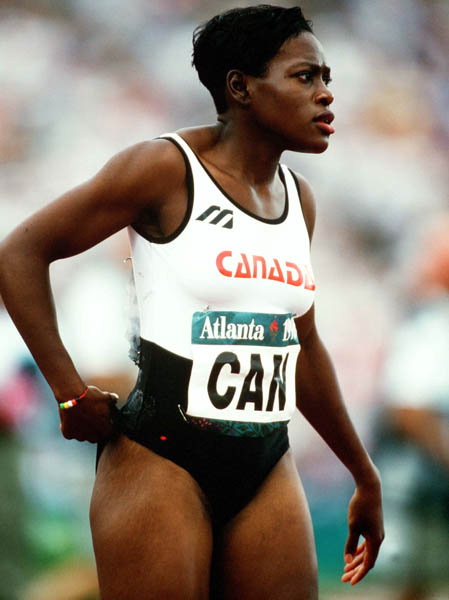 Canada's Ladonna Antoine competes in an athletics event at the 1996 Olympic games in Atlanta. (CP PHOTO/ COA/Claus Andersen)