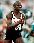 Canada's Donovan Bailey competes in men's 100m event at the 1996 Olympic games in Atlanta. (CP PHOTO/ COA/Claus Andersen)