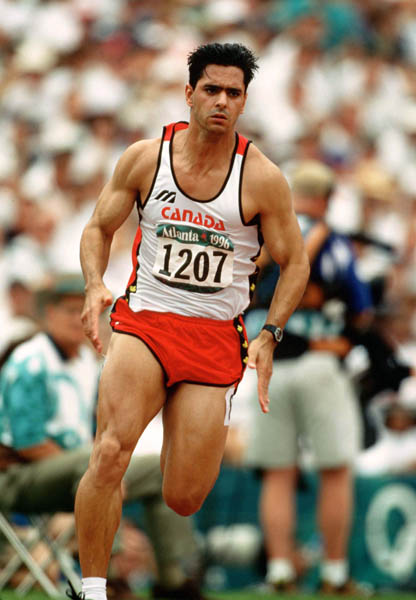 Canada's Peter Ogilvie competes in an athletics event at the 1996 Olympic games in Atlanta. (CP PHOTO/ COA/Claus Andersen)