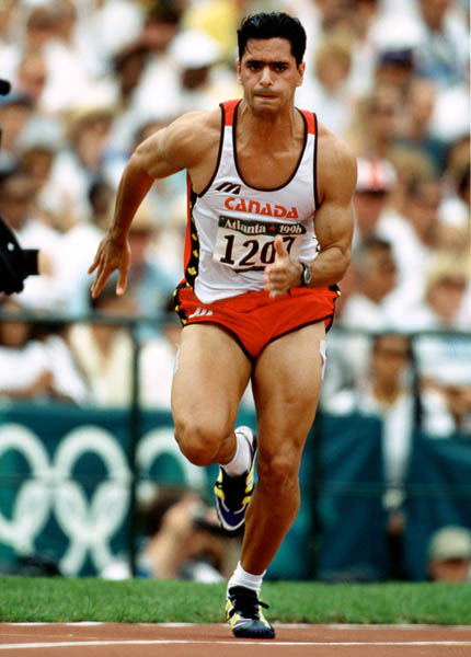 Canada's Peter Ogilvie competes in an athletics event at the 1996 Olympic games in Atlanta. (CP PHOTO/ COA/Claus Andersen)