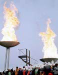 The Olympic Flame at the 1994 Lillehammer Winter Olympics. (CP Photo/COA/F. Scott Grant)