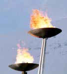 The Olympic Flame at the 1994 Lillehammer Winter Olympics. (CP Photo/COA/F. Scott Grant)