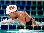 Canada's Guylaine Cloutier competing in the swimming event at the 1992 Olympic games in Barcelona. (CP PHOTO/ COA/Ted Grant)