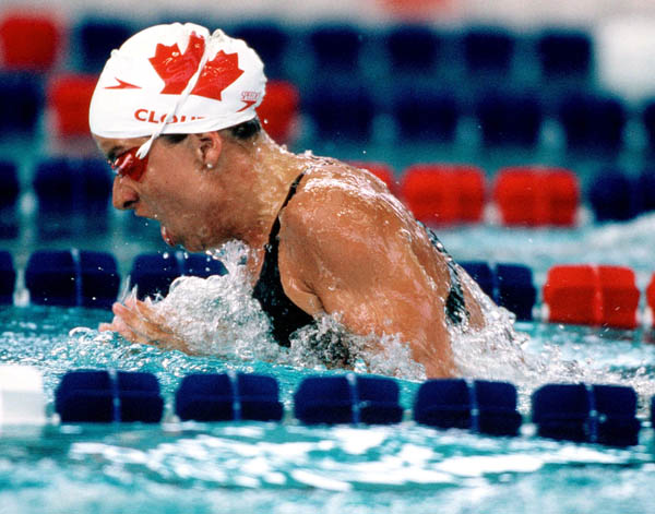 Canada's Guylaine Cloutier competes in a swimming event at the 1996 Atlanta Summer Olympic Games. (CP Photo/COA/Mike Ridewood)
