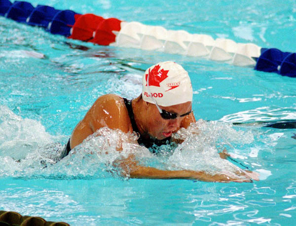 Canada's Lisa Flood competes in a swimming event at the 1996 Atlanta Summer Olympic Games. (CP Photo/COA/Mike Ridewood)