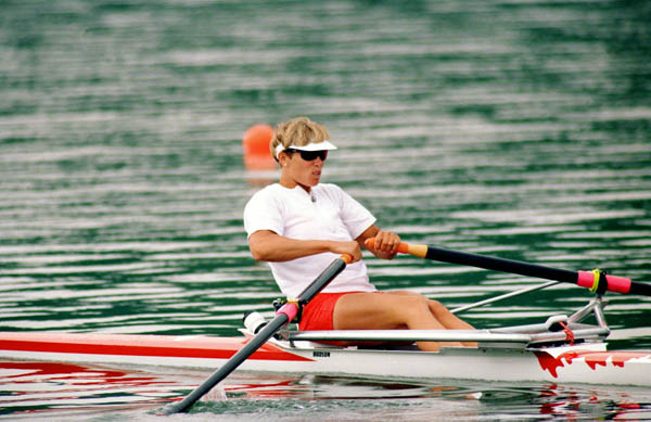 Canada's Silken Laumann competes in the women's singles rowing event at the 1996 Atlanta Summer Olympic Games. (CP Photo/COA/Mike Ridewood)
