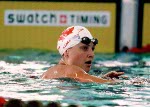 Canada's Marianne Limpert competing in the swimming event at the 1992 Olympic games in Barcelona. (CP PHOTO/ COA/Ted Grant)