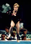 Canada's Shanyn MacEachern competes in the gymnastics event at the 1996 Atlanta Summer Olympic Games. (CP Photo/COA/Claus Andersen)