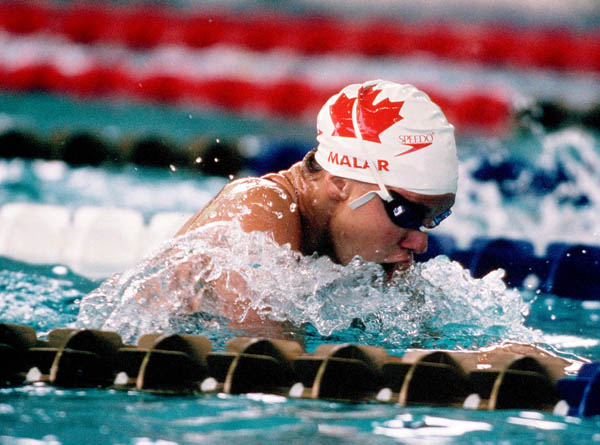Canada's Joanne Malar competes in a swimming event at the 1996 Atlanta Summer Olympic Games. (CP Photo/COA/Mike Ridewood)