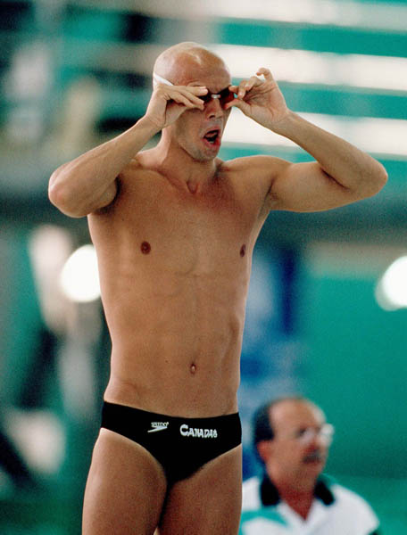 Canada's Eddie Parenti competes in a swimming event at the 1996 Atlanta Summer Olympic Games. (CP Photo/COA/Mike Ridewood)