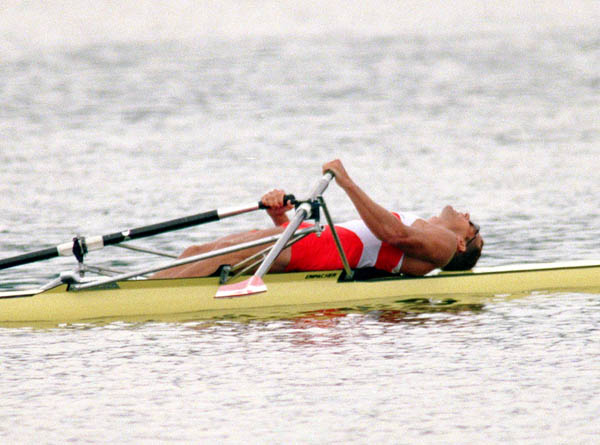 Canada's Derek Porter competes in the men's 1x sculls at the 1996 Atlanta Olympic Games. (CP PHOTO/COA/Mike RIdewood)