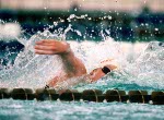 Canada's Nancy Sweetnam competes in a swimming event at the 1996 Atlanta Summer Olympic Games. (CP Photo/COA/Mike Ridewood)