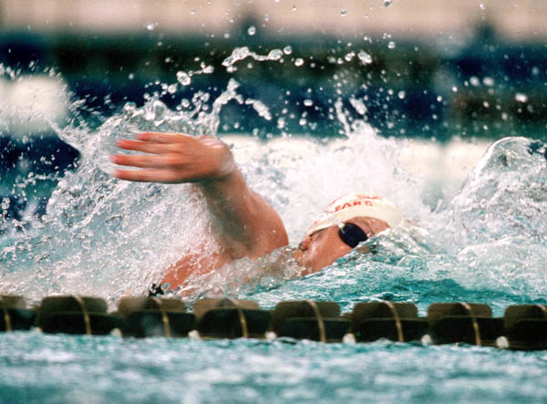 Canada's Shannon Shakespeare competes in a swimming event at the 1996 Atlanta Summer Olympic Games. (CP Photo/COA/Mike Ridewood)