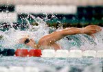 Canada's Nancy Sweetnam competes in a swimming event at the 1996 Atlanta Summer Olympic Games. (CP Photo/COA/Mike Ridewood)