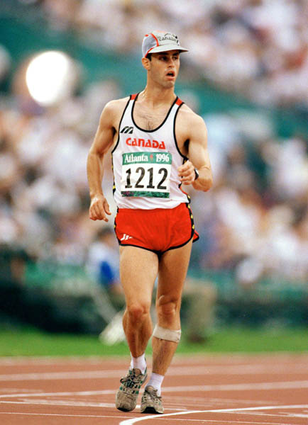 Canada's Martin St.Pierre competes in the 20km walk at the 1996 Olympic games in Atlanta. (CP PHOTO/ COA/Claus Andersen)