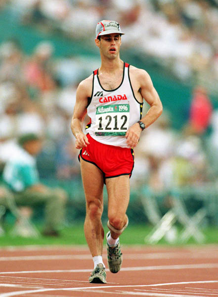 Canada's Martin St.Pierre competes in the 20km walk at the 1996 Olympic games in Atlanta. (CP PHOTO/ COA/Claus Andersen)