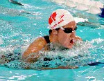 Canada's Nathalie Gigure competing in the swimming event at the 1992 Olympic games in Barcelona. (CP PHOTO/ COA/Ted Grant)