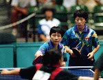 Canada's Barbara Chiu competes in the table tennis event at the 1992 Olympic games in Barcelona. (CP PHOTO/ COA/F.S.Grant)