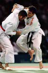 Canada's Nicolas Gill (left) competing in the Judo event at the 1996 Atlanta Summer Olympic Games. (CP PHOTO/COA/Scott Grant)
