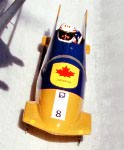 Canada's Robert Wilson and Joe Kilburn compete in the two-man bobsleigh event at the 1980 Lake Placid Winter Olympics. (CP PHOTO/ COA)