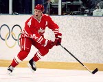 Canada's Brad Schiegel competes in hockey action at the 1994 Winter Olympics in Lillehammer. (CP Photo/COA/Claus Andersen)
