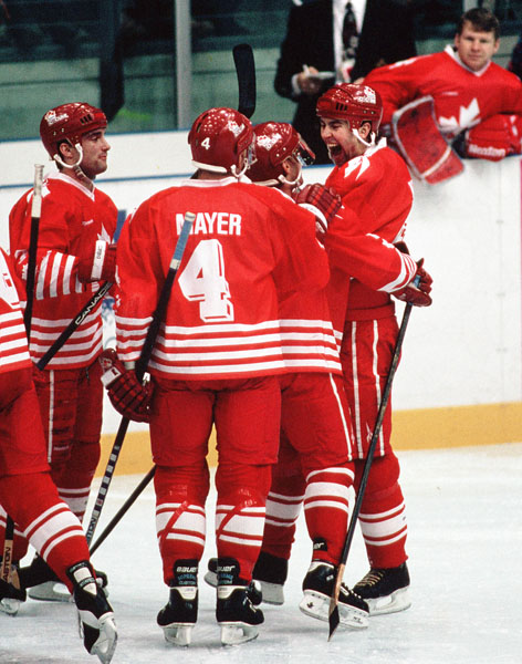 Team Canada participates at the 1994 Winter Olympics in Lillehammer. (CP Photo/COA/Claus Andersen)