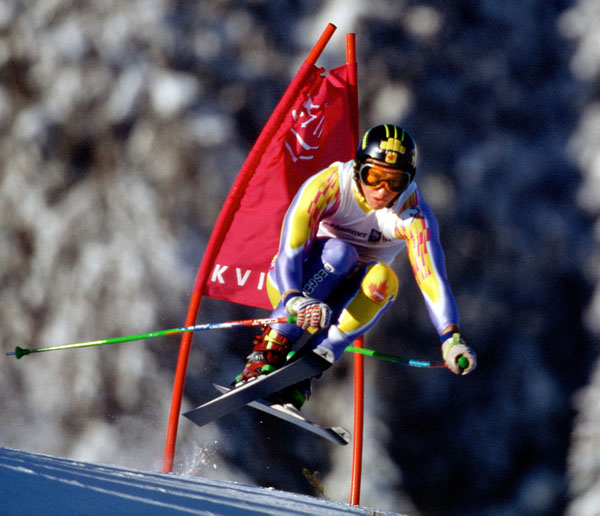 Canada's Cary Mullen competes in the downhill ski event at the 1994 Lillehammer Winter Olympics. (CP Photo/COA)