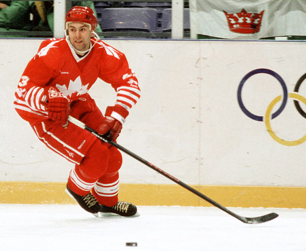 Canada's Petr Nedved competes in hockey action at the 1994 Winter Olympics in Lillehammer. (CP Photo/COA/Claus Andersen)