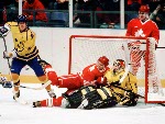Canada's Paul Kariya competes in hockey action at the 1994 Winter Olympics in Lillehammer. (CP Photo/COA/Claus Andersen)