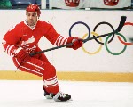 Canada's Jean-Yves Roy competes in hockey action at the 1994 Winter Olympics in Lillehammer. (CP Photo/COA/Claus Andersen)