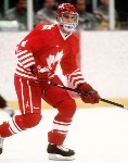 Canada's Brian Savage competes in hockey action at the 1994 Winter Olympics in Lillehammer. (CP Photo/COA/Claus Andersen)