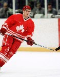 Canada's Brian Savage competes in hockey action at the 1994 Winter Olympics in Lillehammer. (CP Photo/COA/Claus Andersen)