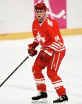 Canada's Brian Savage competes in hockey action at the 1994 Winter Olympics in Lillehammer. (CP Photo/COA/Claus Andersen)