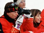 Canada's Jean-Luc Brassard and Isabelle Brasseur watch competition at the 1994 Winter Olympics in Lillehammer. (CP Photo/COA)