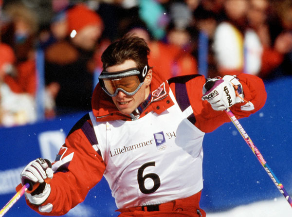 Canada's Jean-Luc Brassard competes in the men's freestyle ski moguls event at the 1994 Lillehammer Winter Olympics. (CP Photo/COA/ F. Scott Grant)