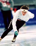 Canada's Linda Johnson competes in the long track speed skating event at the 1994 Lillehammer Winter Olympics. (CP PHOTO/ COA)