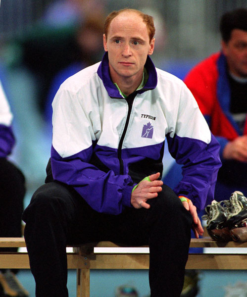 Canada's Patrick Kelly participates in the long track speed skating event at the 1994 Lillehammer Winter Olympics. (CP Photo/ COA/F. Scott Grant)