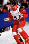 Canada's Katherina Kubenk competes in the women's freestyle ski moguls event at the 1994 Lillehammer Winter Olympics. (CP Photo/COA/ F. Scott Grant)