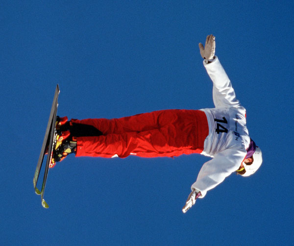 Canada's Philippe Laroche competes in the men's freestyle ski aerials event at the 1994 Lillehammer Winter Olympics. (CP Photo/COA/ F. Scott Grant)