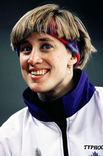 Canada's Ingrid Liepa participates in the long track speed skating event at the 1994 Lillehammer Winter Olympics. (CP Photo/ COA/F. Scott Grant)