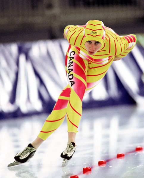 Canada's Ingrid Liepa competes in the long track speed skating event at the 1994 Lillehammer Winter Olympics. (CP Photo/ COA/F. Scott Grant)