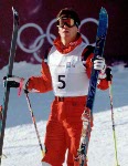 Canada's John Smart participates in the men's freestyle ski moguls event at the 1994 Lillehammer Winter Olympics. (CP Photo/COA/ F. Scott Grant)