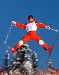 Canada's John Smart competes in the men's freestyle ski moguls event at the 1994 Lillehammer Winter Olympics. (CP Photo/COA/ F. Scott Grant)