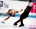 Canada's Isabelle Brasseur and Lloyd Eisler celebrate their bronze medal win in the pairs figure skating event at the 1994 Lillehammer Winter Olympics. (CP Photo/COA/F. Scott Grant)