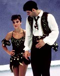 Canada's Isabelle Brasseur and Lloyd Eisler celebrate their bronze medal win in the pairs figure skating event at the 1994 Lillehammer Winter Olympics. (CP Photo/COA/F. Scott Grant)