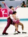 Canada's Lloyd Eisler and Isabelle Brasseur compete in the figure skating event at the 1992 Albertville Olympic winter Games. (CP PHOTO/COA/Scott Grant)