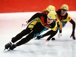 Canada's Marc Gagnon (10) competes in the short track speed skating event at the 1994 Lillehammer Winter Olympics. (CP Photo/ COA/F. Scott Grant)