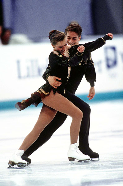 Canada's Victor Kraatz and Shae-Lynn Bourne  compete in the ice dance event at the 1994 Lillehammer Winter Olympics. (CP Photo/COA/F. Scott Grant)