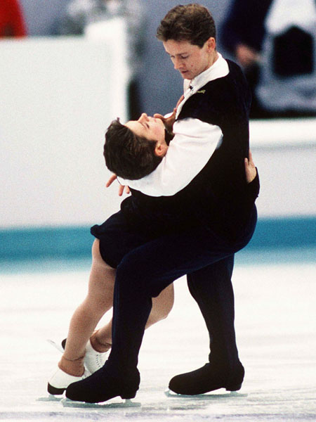 Canada's Kris Wirtz and Kristy Sargeant compete in the figure skating ice dance event at the 1994 Lillehammer Winter Olympics. (CP Photo/COA/F. Scott Grant)